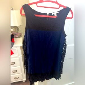 Ella Moss - black and navy dress with fringe